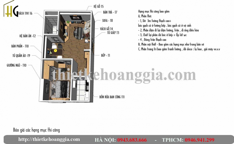thiết kế nội thất chung cư linh đàm